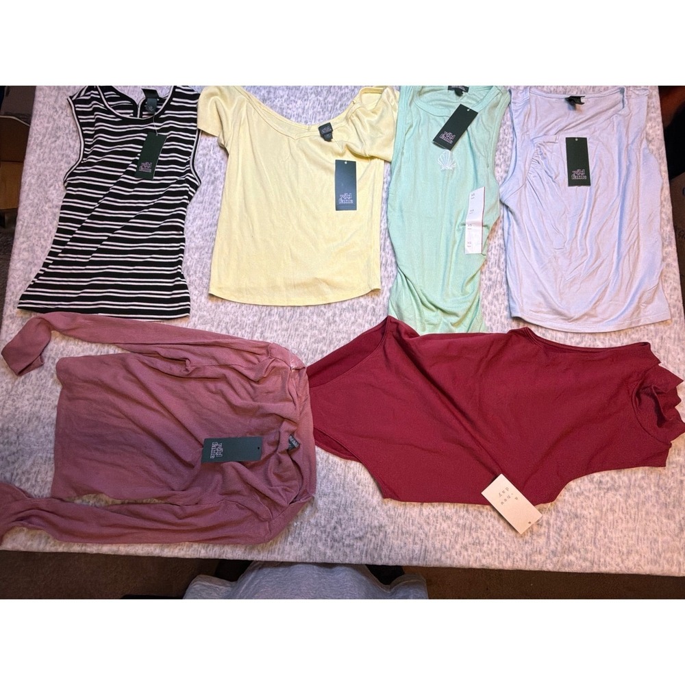 Wild Fable Womens XS Tops‎ 6 Piece Bundle Ribbed Stretch Casual Basic